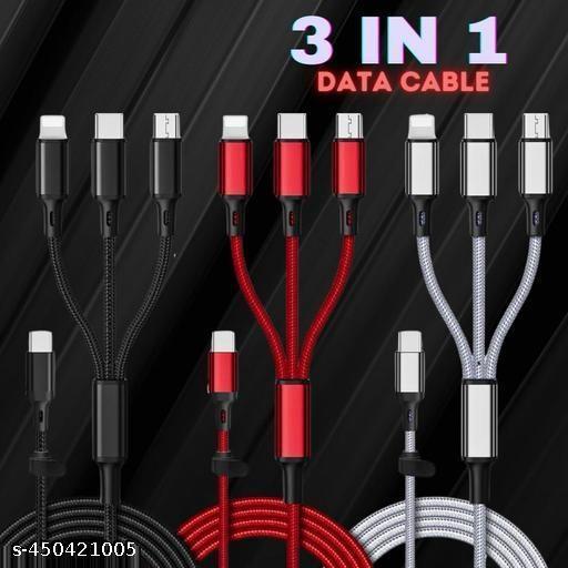 3 IN 1 Data Cables Multicolor - Design Fasion Store