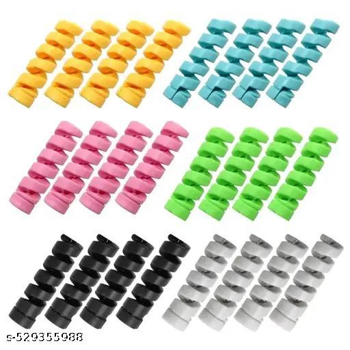 24 Pieces Mobile Charging Cable & Earphones Wire Protector Cable Protector (Multi Color) - Design Fasion Store