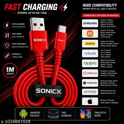 SONICX Fast Charging USB Data Cable - Design Fasion Store