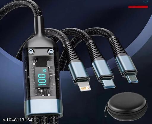 100W Fast Charging 3 in 1 Multi Charging Data Cable - Design Fasion Store