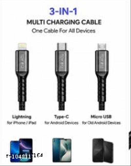 100W Fast Charging 3 in 1 Multi Charging Data Cable - Design Fasion Store