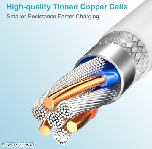 4Pcs Micro USB to USB Type-A Fast Charging Data Cable White 1mtr - Design Fasion Store